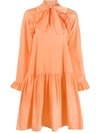 Sofie Sol Studio Ruffle Babydoll Dress In 橘色