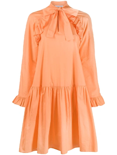 Sofie Sol Studio Ruffle Babydoll Dress In 橘色
