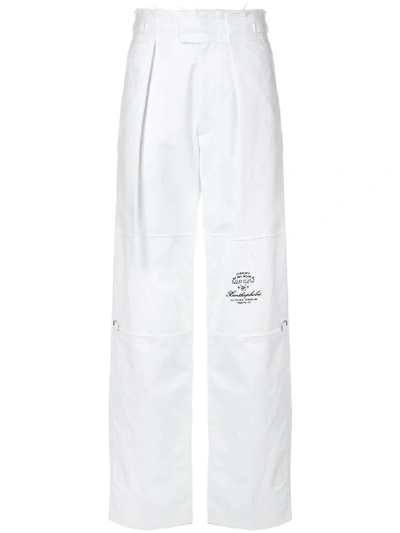 Raf Simons Wide-leg High-waisted Trousers In White