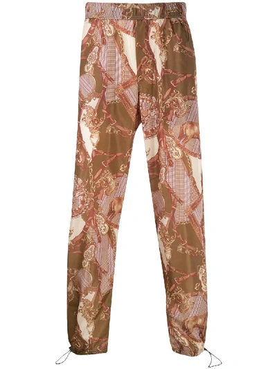 Palm Angels Bridle Print Track Trousers In Green