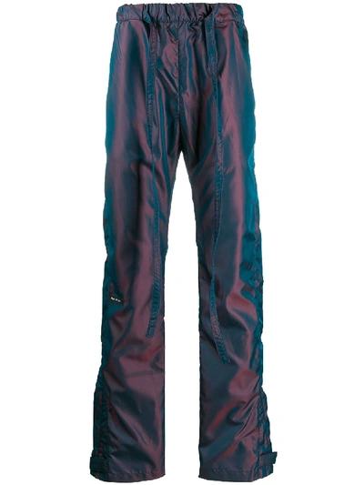 Fear Of God Holographic Track Trousers In Blue