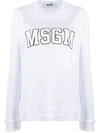 Msgm College Logo Sweatshirt In White