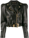 VERSACE CROPPED BIKER JACKET