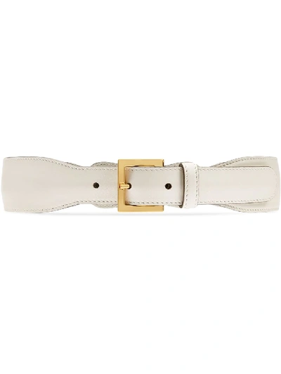 Gucci Women's Leather Belt With Horsebit In White