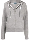 Polo Ralph Lauren Fleece Logo-embroidered Zip-up Hoodie In Grey