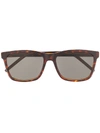 Saint Laurent Tortoiseshell-effect Sunglasses In Brown