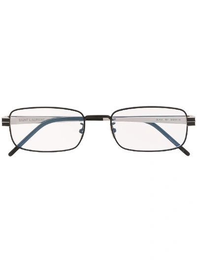 Saint Laurent Rectangular Wire Frame Glasses In Black