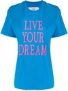 Alberta Ferretti Slogan Short-sleeve T-shirt In Blue