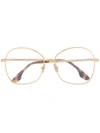 Victoria Beckham Oversized Wire Frame Glasses In 金色