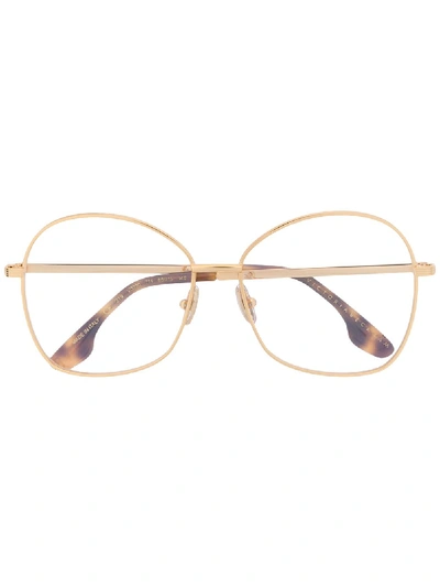 Victoria Beckham Oversized Wire Frame Glasses In 金色