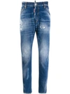 DSQUARED2 STAINED-EFFECT STRAIGHT JEANS