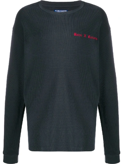 Bornxraised Oversized Embroidered Logo Sweatshirt In Black