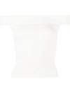 Alexander Mcqueen Off-the-shoulder Stretch-knit Top In White