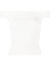 Alexander Mcqueen Off-the-shoulder Stretch-knit Top In Ivory
