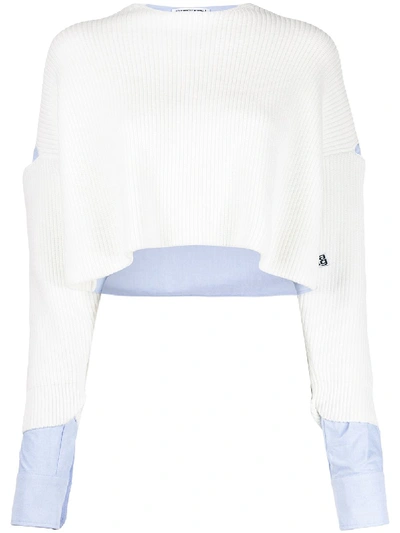 Alexander Wang T Cropped-pullover Mit Cut-outs In White