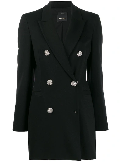 Pinko Double Breasted Blazer In Black