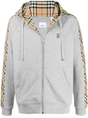 BURBERRY VINTAGE CHECK DETAILS ZIPPED HOODIE