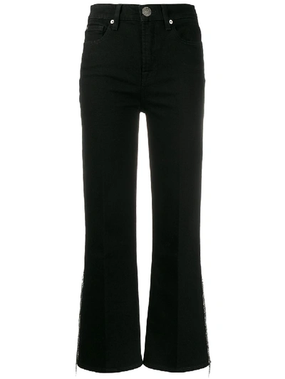 7 For All Mankind Reissue Dojo Low-rise Flared Jeans In Mercer In Black