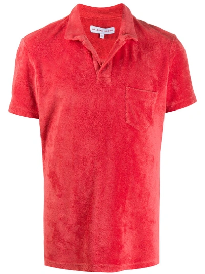 Orlebar Brown Terry Polo Shirt In Red