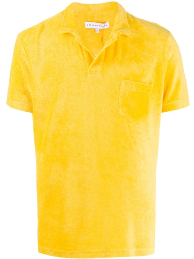 Orlebar Brown Open Collar T-shirt In Yellow