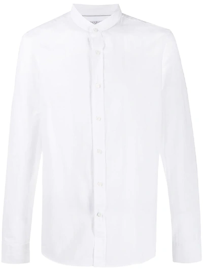 Brunello Cucinelli Mandarin Plain Shirt In White