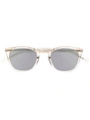 Saint Laurent Sl28 Slim Soft-square Frame Sunglasses In 白色