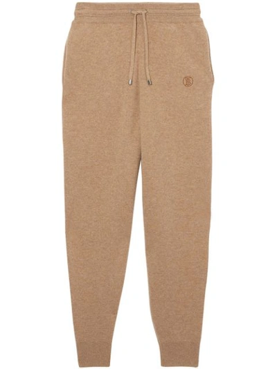 Burberry Yangtze Cashmere-blend Track Trousers In Pink