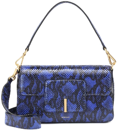 Wandler Georgia Snakeskin-effect Shoulder Bag In Blue