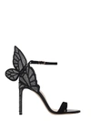 SOPHIA WEBSTER CHIARA SANDALS IN BLACK SUEDE AND LEATHER,11163726