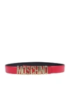 MOSCHINO FUCSIA LEATHER BELT WITH LOGO,11163503