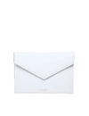 DOLCE & GABBANA FLAT ENVELOPE IN SMOOTH CALFSKIN WHITE COLOR,11163490