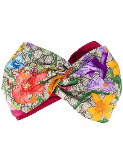 Gucci Silk Printed Headband In Multicolor