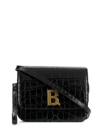 Balenciaga B Bag Small Leather Pouch In Black