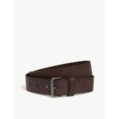 Allsaints Mens Brown Dunston Leather Belt 32