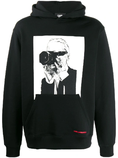 Karl Lagerfeld Karl Legend Hoodie In Black