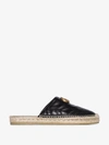 GUCCI GUCCI BLACK GG LOGO BACKLESS LEATHER ESPADRILLES,551881BKO0014578018