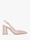 GIANVITO ROSSI NEUTRAL SLINGBACK LEATHER PUMPS,G9510585RICVIT14570464