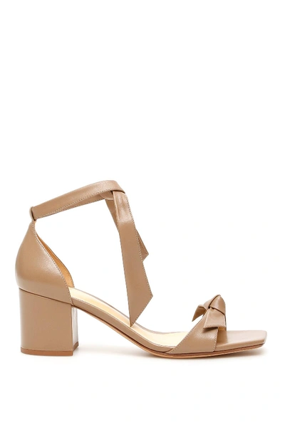 Alexandre Birman Clarita Bow-embellished Leather Sandals In Cameo