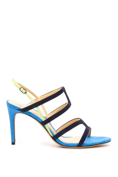 Alexandre Birman Multicolor Mena 85 Sandals In Blue,yellow,light Blue