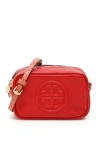Tory Burch Perry Bombe Leather Crossbody Bag - Red In Red,pink