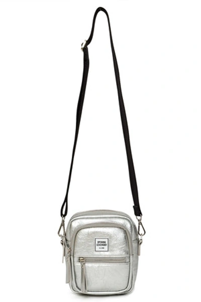 Opening Ceremony Mini Leather Cross Body Bag In Silver 0400