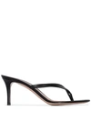 Gianvito Rossi Black Leather Calypso Thong Sandals In Black