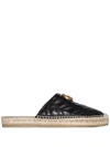 Gucci Gg Marmont Plaque Backless Espadrilles In 黑色