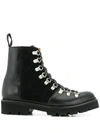 GRENSON LACE UP BIKER BOOTS