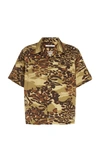 GIVENCHY CAMOUFLAGE COTTON CAMP SHIRT,753385
