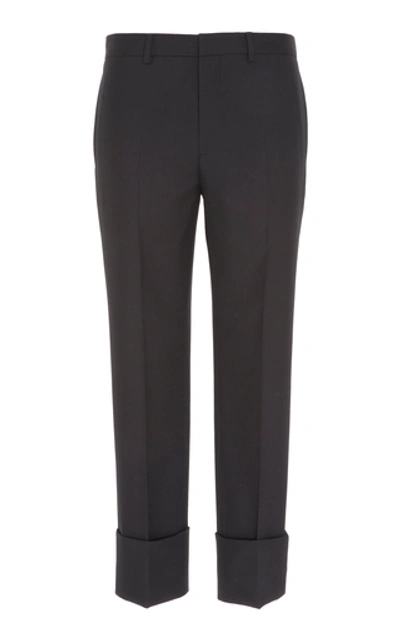 Givenchy Wide-cuff Slim Wool Trousers In Black