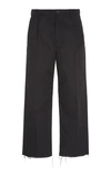 GIVENCHY RAW-EDGE COTTON-BLEND CROPPED PANTS,753389