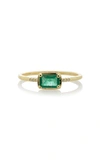 ILA KARINA 14K GOLD; EMERALD AND DIAMOND RING,777503