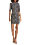 ALICE AND OLIVIA INKA MOCK NECK MINIDRESS,CC910N58523