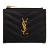 Saint Laurent Black Zipped Monogramme Wallet